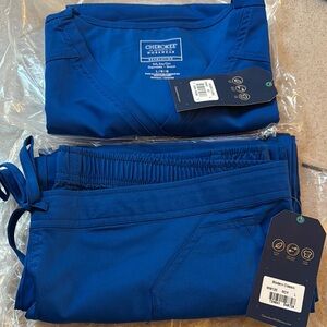 Cherokee Workwear Scrubs Set - Royal Blue Size LARGE - BRAND NEW